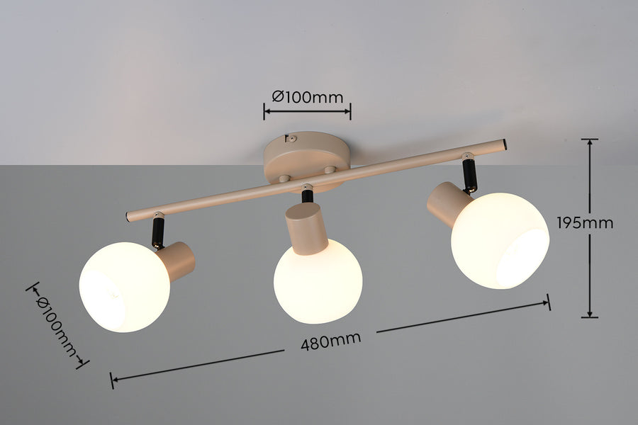 Spot Boba 3 lumières beige