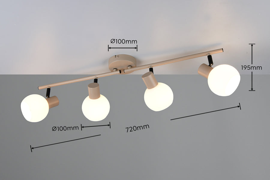 Spot Boba 4 lumières beige