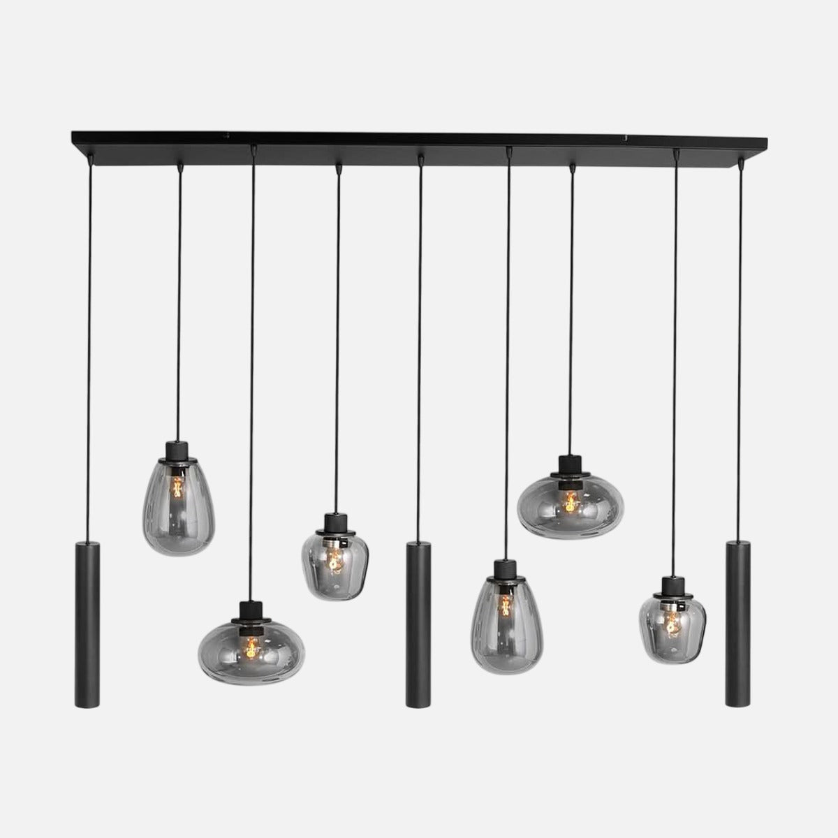 Lustre boule verre fumé noir 9 lumières Reflexion | Designix