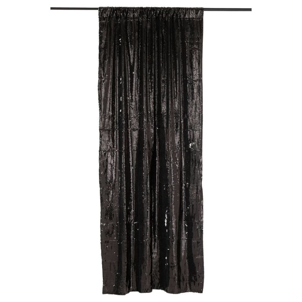 Rideau Sequins Noir Argent Réversible - Designix