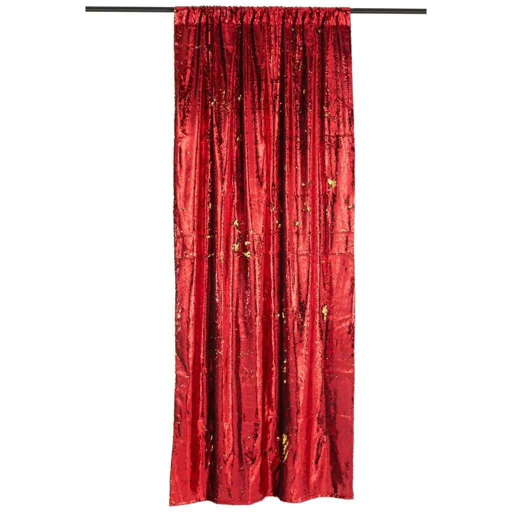 Rideau Sequins Rouge Or Réversible - Designix