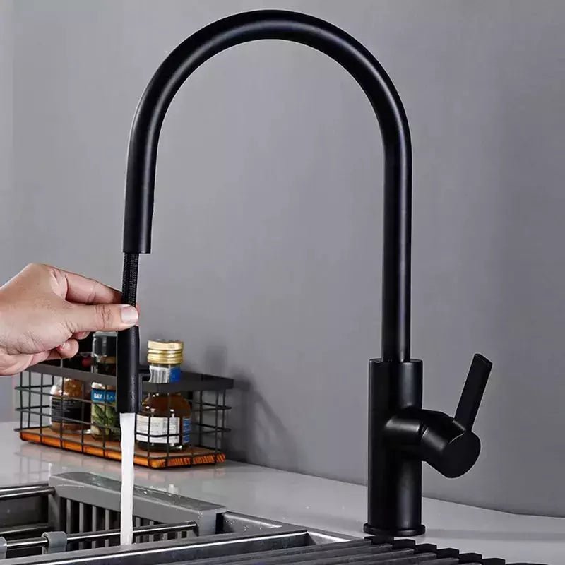 Robinet de Cuisine avec Douchette - Designix Robinets et Mitigeurs Noir Mat