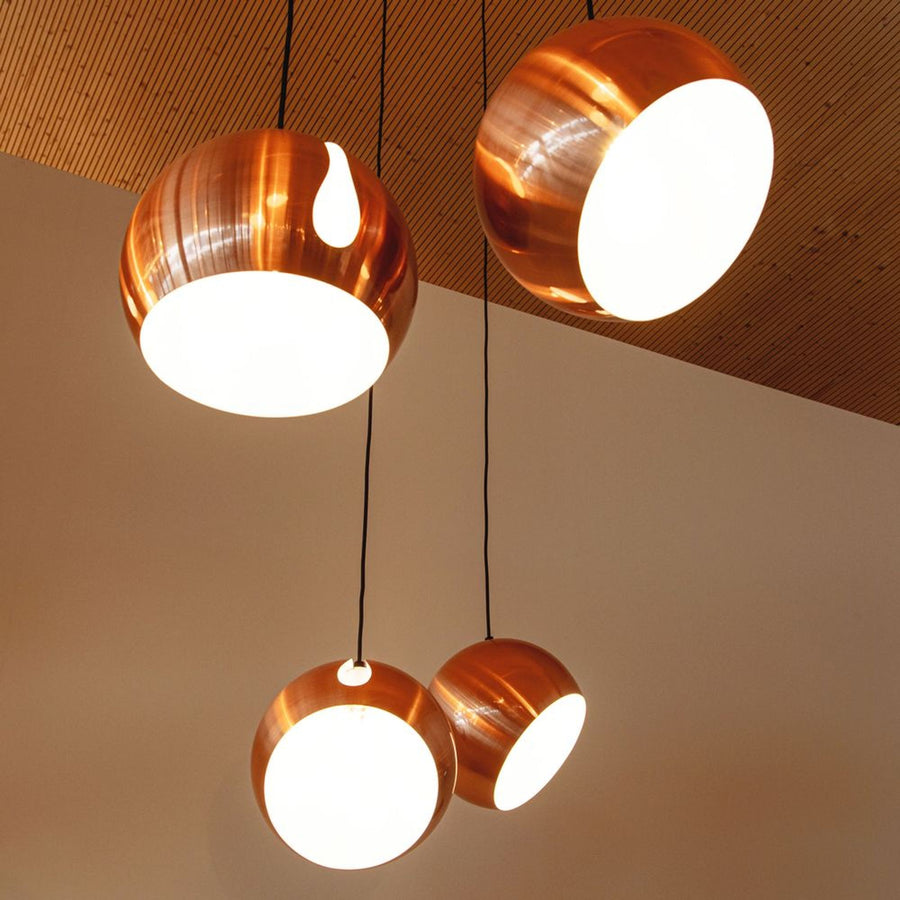Suspension grappe Ball 7 lumières, verres Ø 20 cm