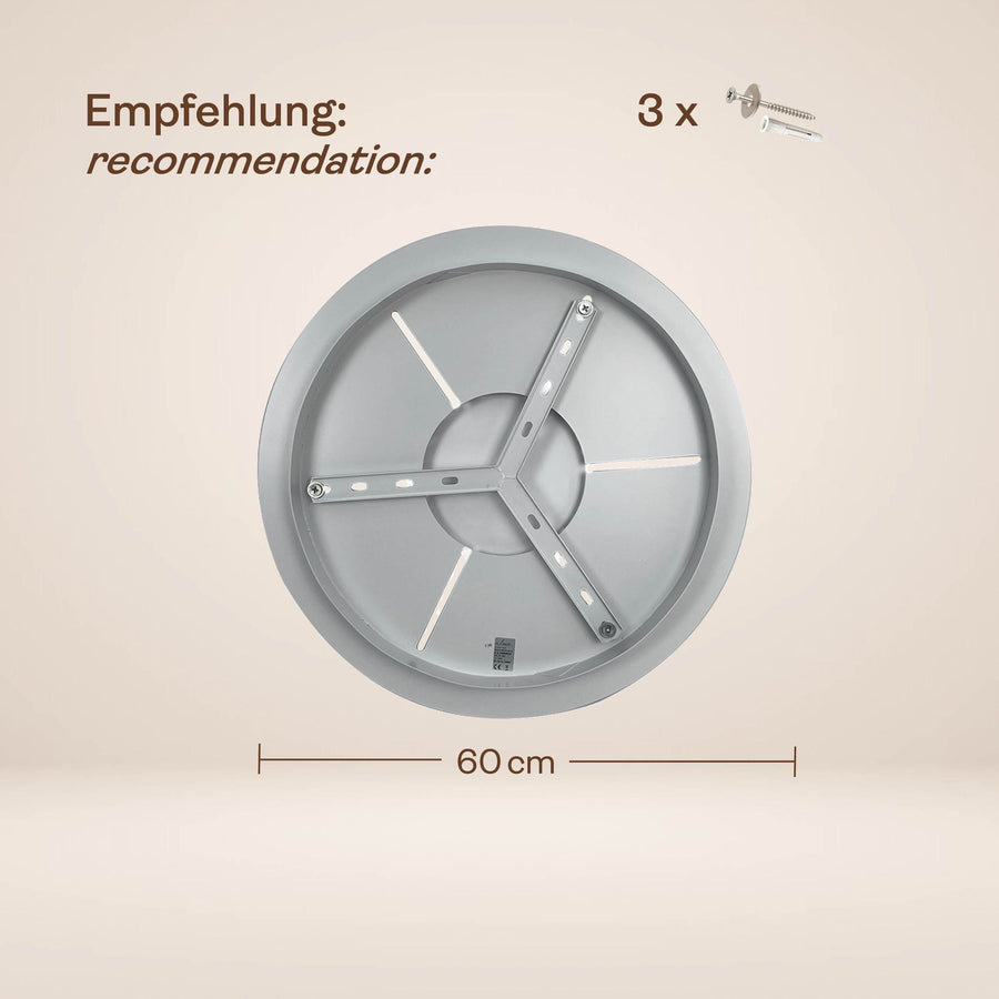 Suspension grande hauteur Echos 5 lumières, rosace Ø 60 cm, verres Ø 18 et 25 cm