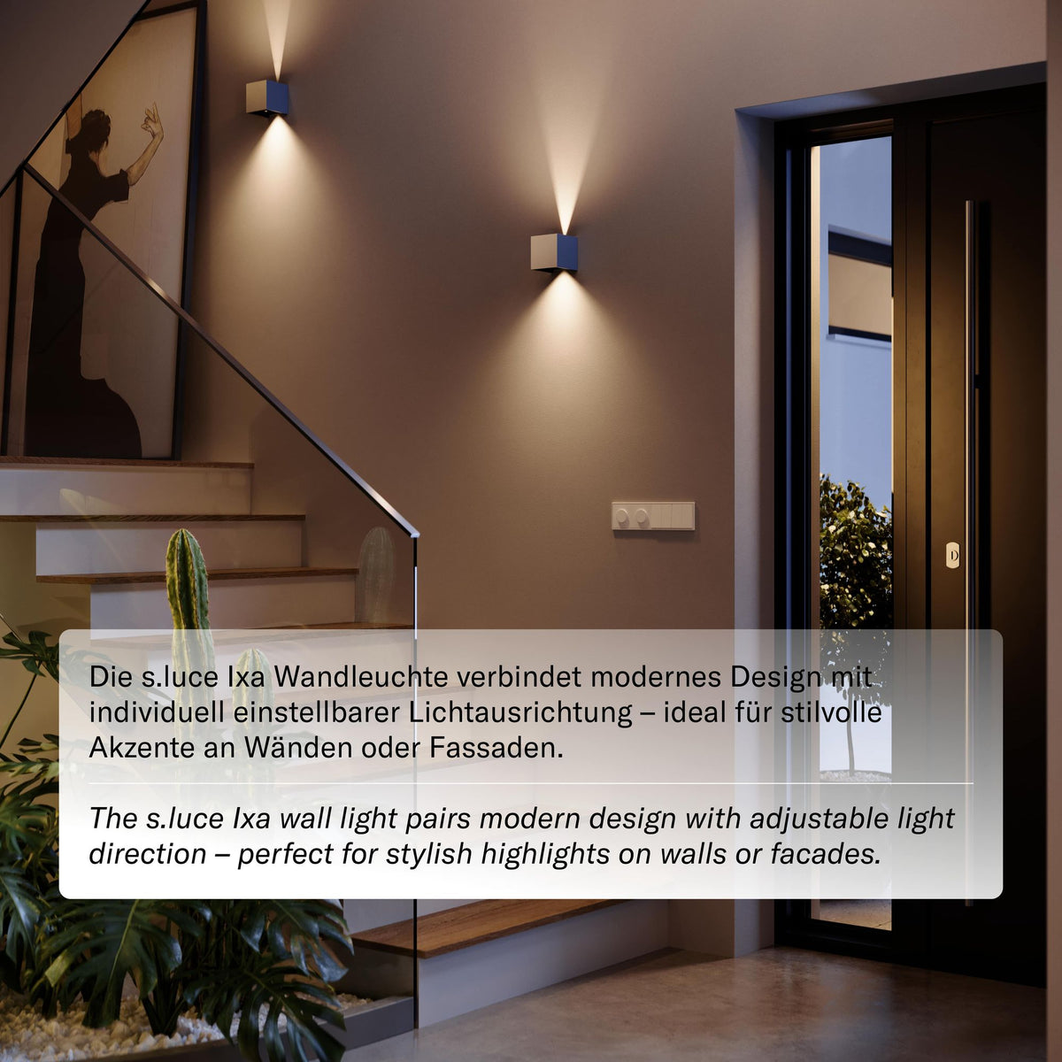 Applique murale LED Ixa orientable, intérieur et extérieur, IP44