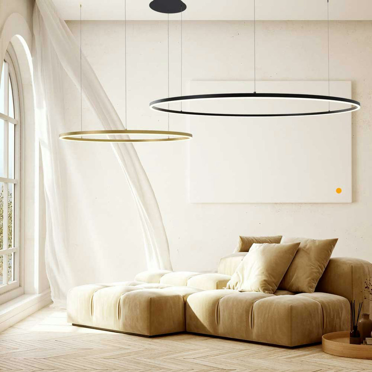 Suspension LED Ring 2 anneaux décalés