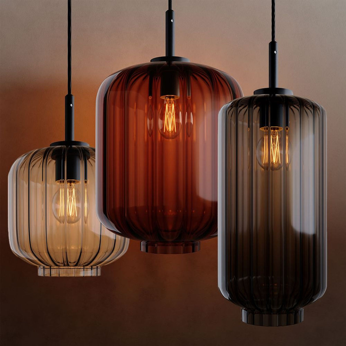 Suspension grande hauteur Velo 12 lumières, rosace Ø 80 cm, verres Ø 20 cm