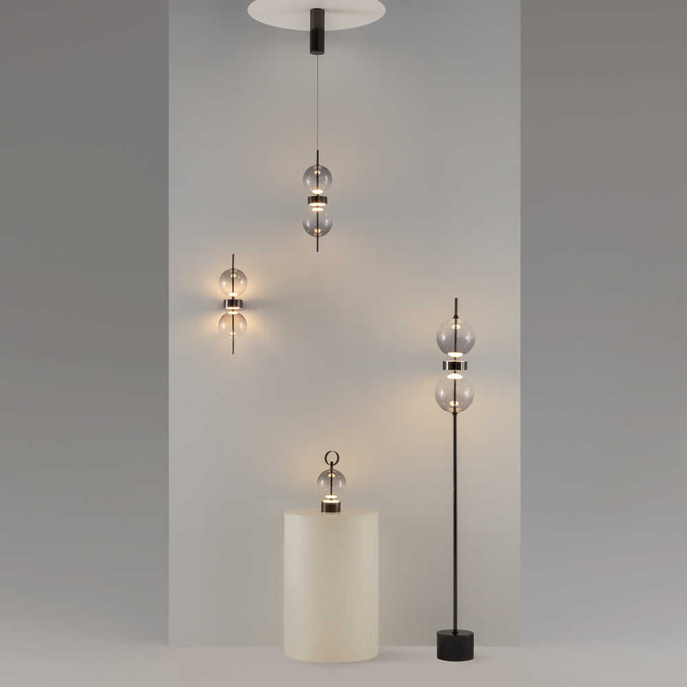 Double Moon Lampadaire noir