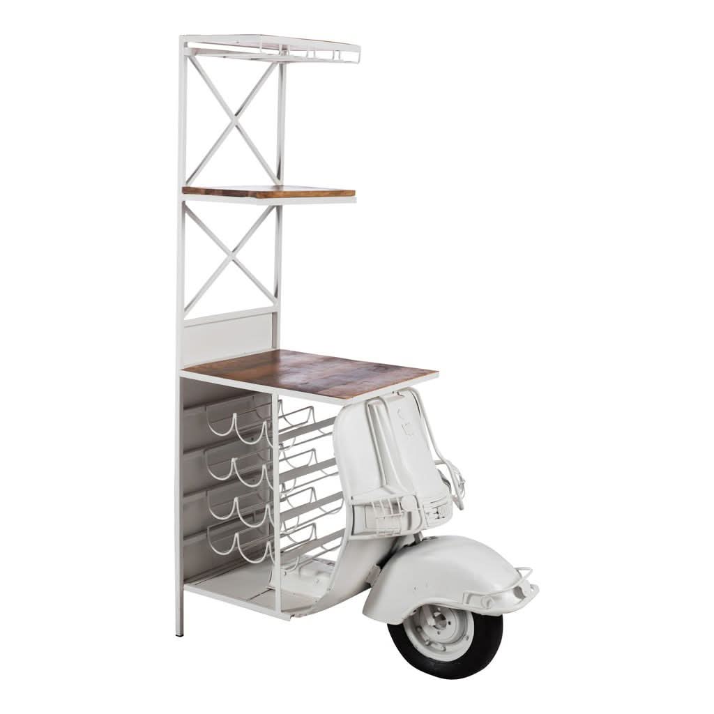Scooter Bar Métal Bois 12 Bouteilles - Designix