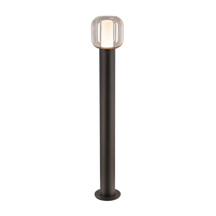 Second angle du luminaire sur fond blanc, montrant le diffuseur en verre translucide