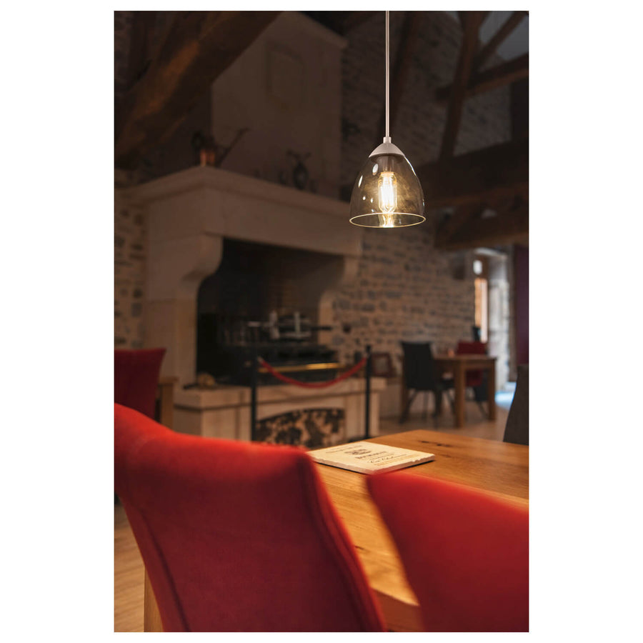 Suspension Para Cone blanche et transparente, verre