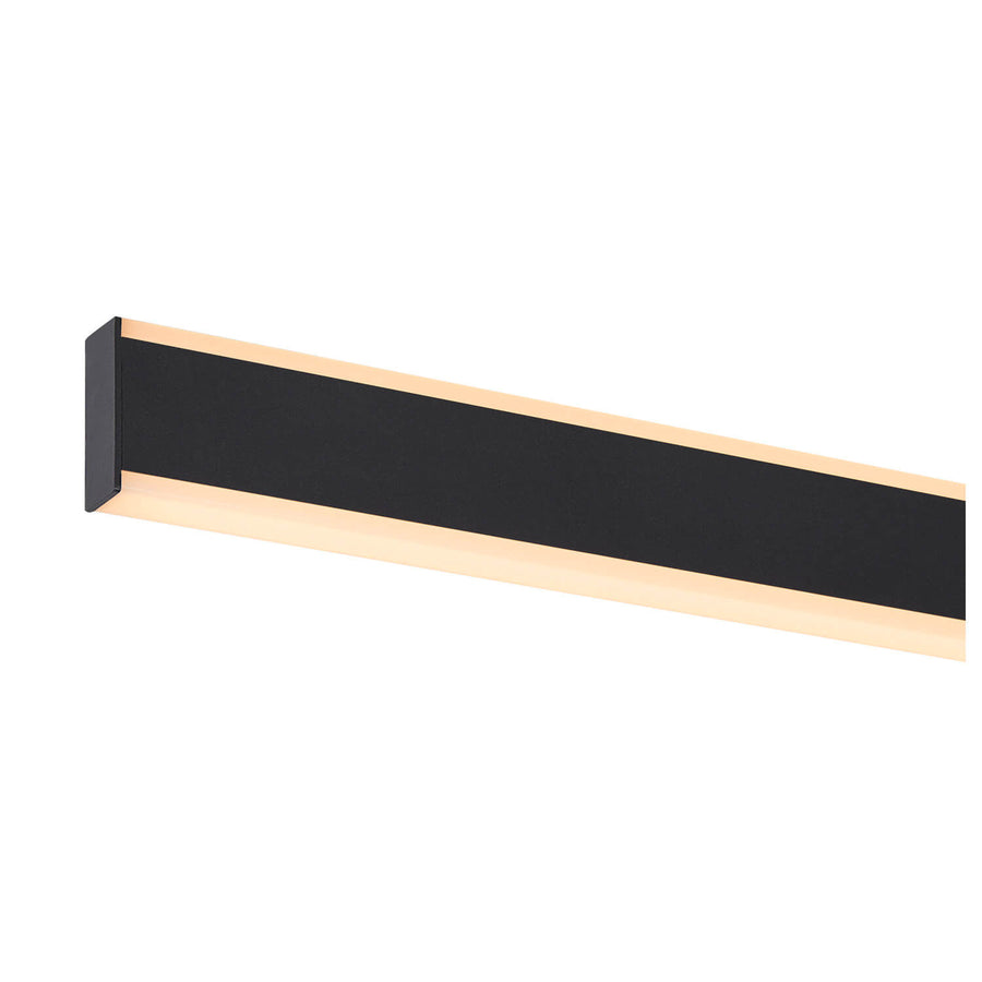Gros plan sur la barre noire et ses diffuseurs lumineux supérieur et inférieur.