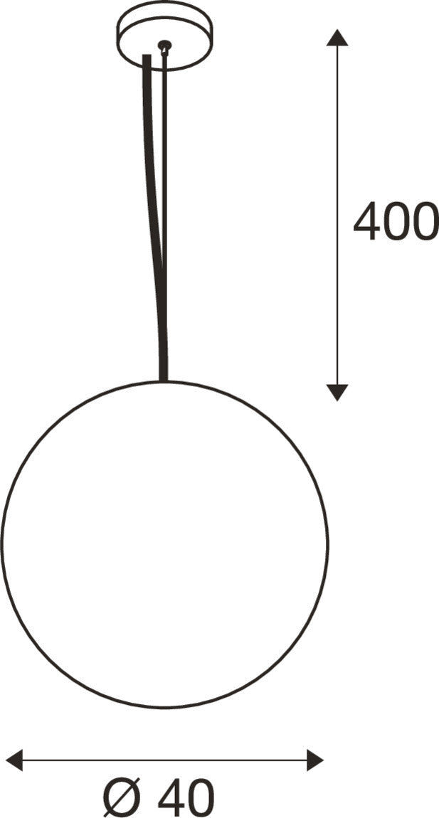 Schéma de dimensions indiquant la hauteur 400 et le diamètre Ø 40.