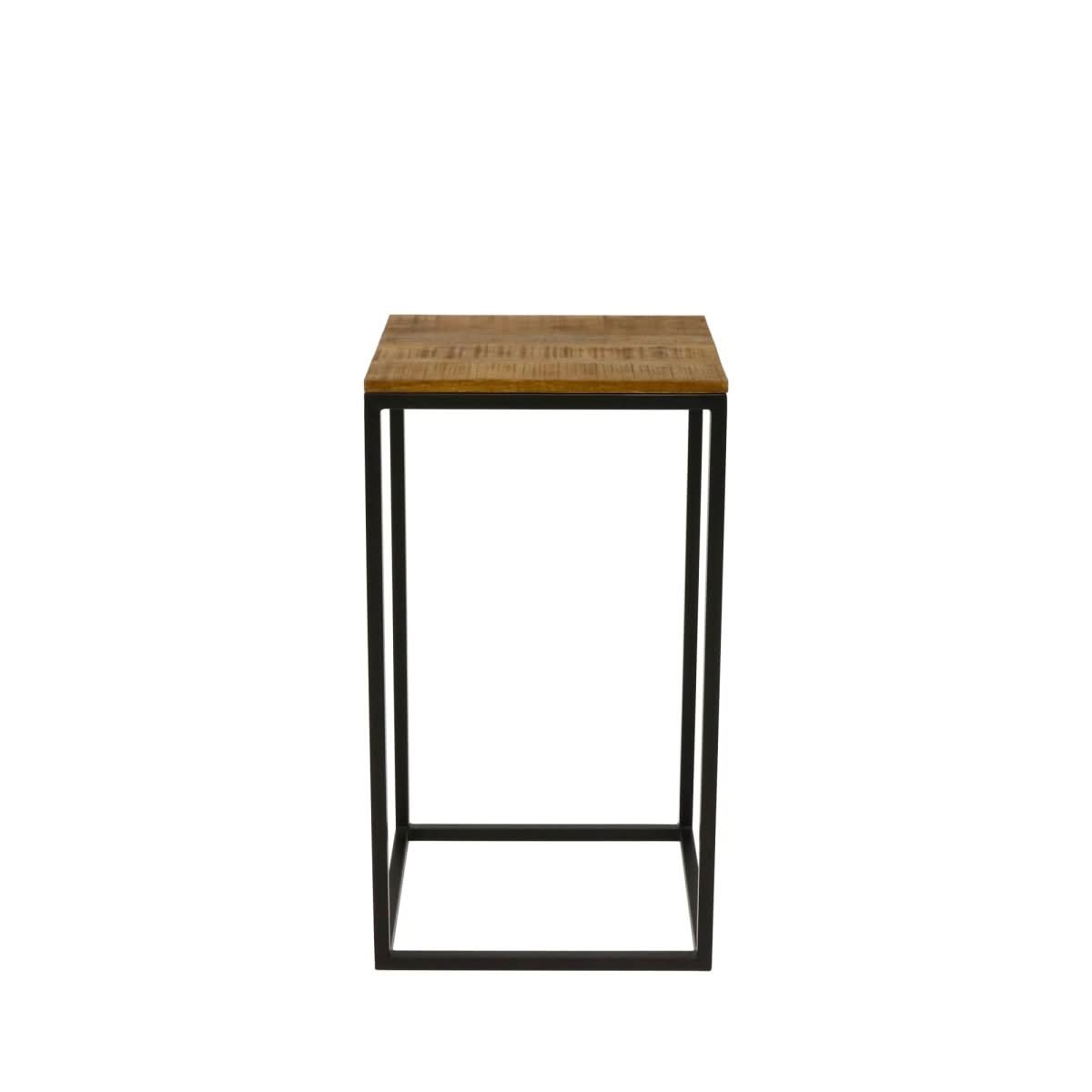 Support De Plante Moderne En Bois Mango Et Métal Noir | NOVA - Designix