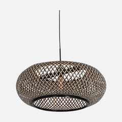 Suspension bambou & bois noir Ø 60 cm, salle à manger | Maze
