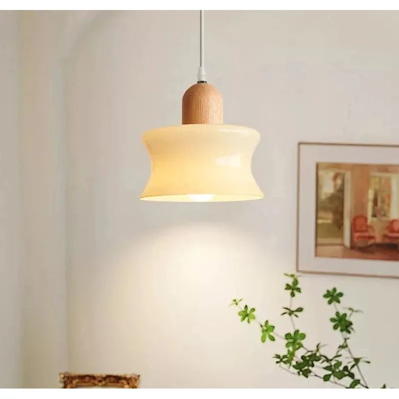 Suspension Bois Verre Moderne | Gaen - Designix Plafonnier Plat 3 Couleurs