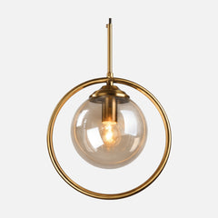 Suspension luminaire boule verre, design moderne or et noir | Sphère Céleste