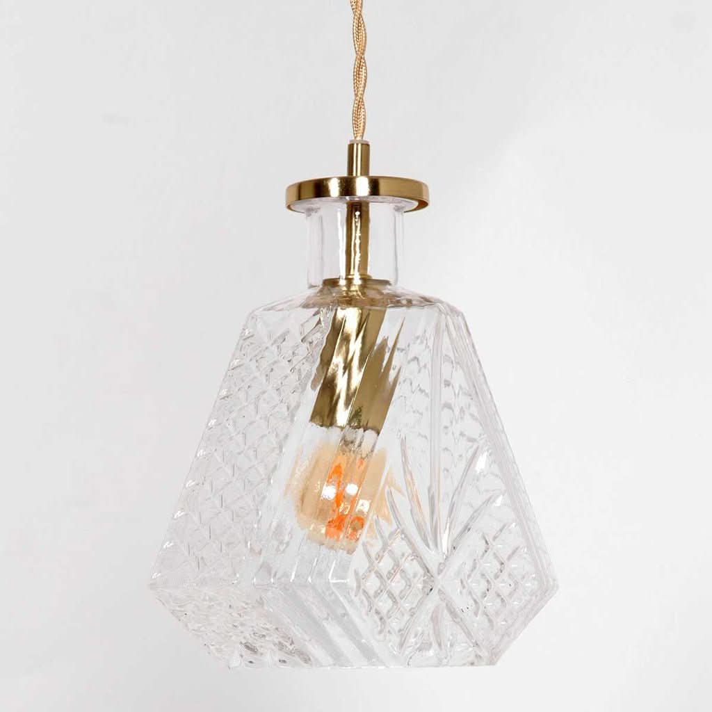 Suspension En Verre Et Laiton | Grazio - Designix Suspension Luminaire