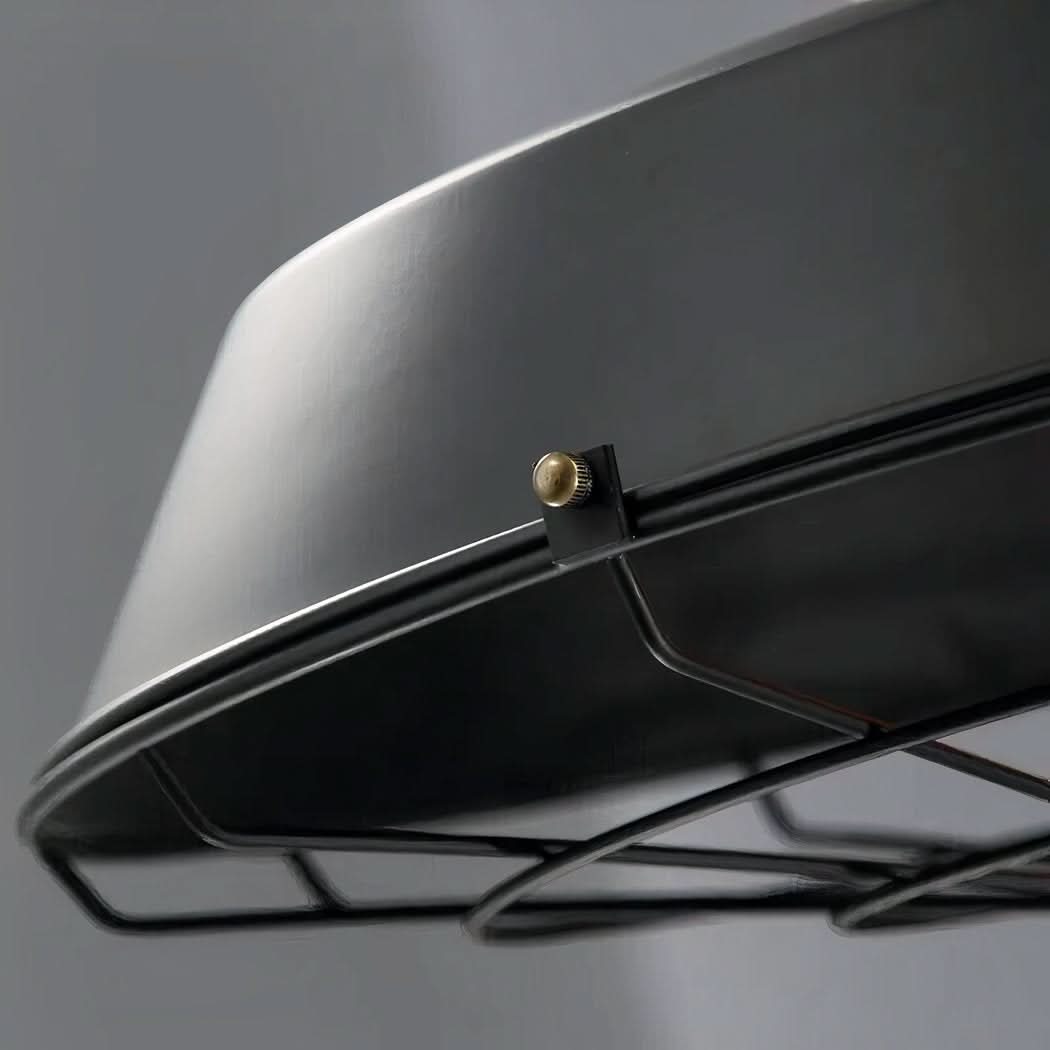 Suspension industrielle abat-jour rétro en fer noir | Designix - - https://designix.fr