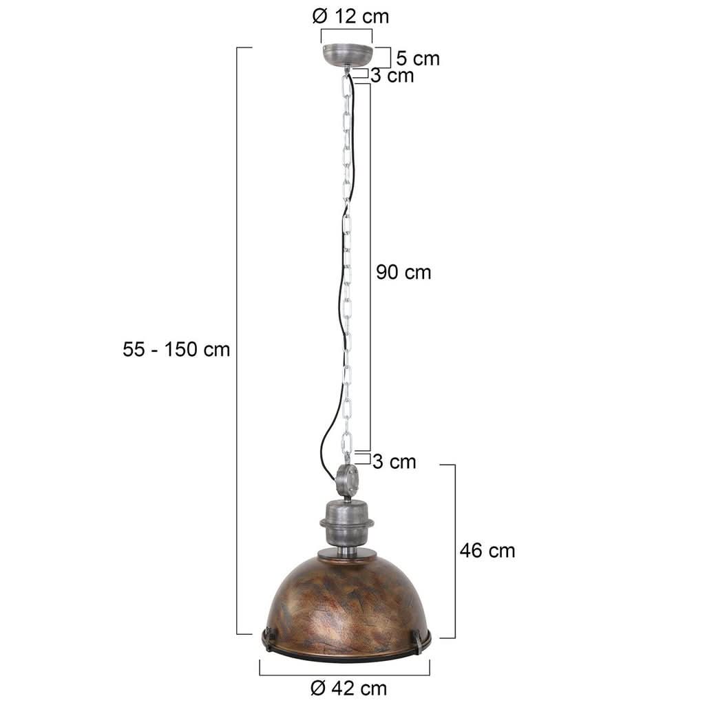 Suspension Industrielle Marron | Bikkel - Designix Suspension Luminaire