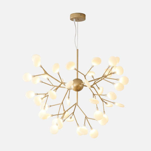 Suspension luminaire arbre doré, lustre branche LED | Lueur Sylvestre