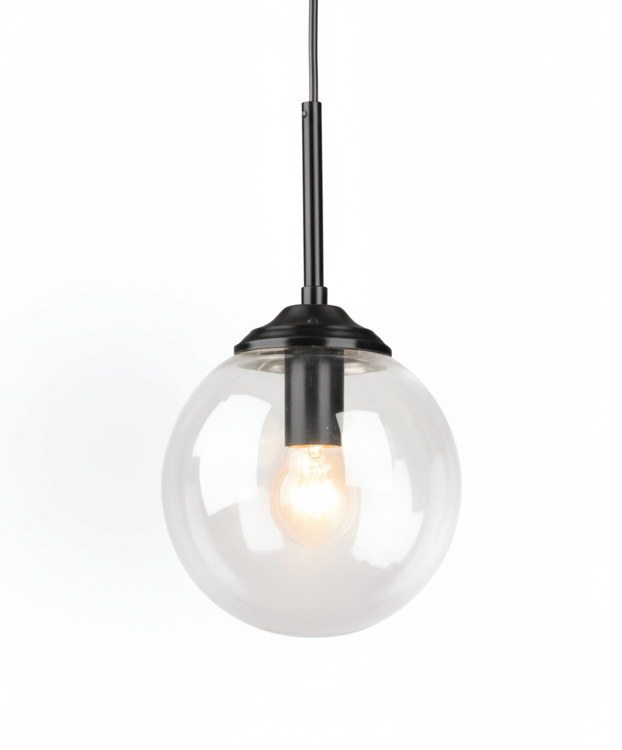 Suspension Luminaire Boule Verre Design Moderne & Élégant | Sphère Céleste - Designix Suspension luminaire Noir | Transparent | Sans Anneau