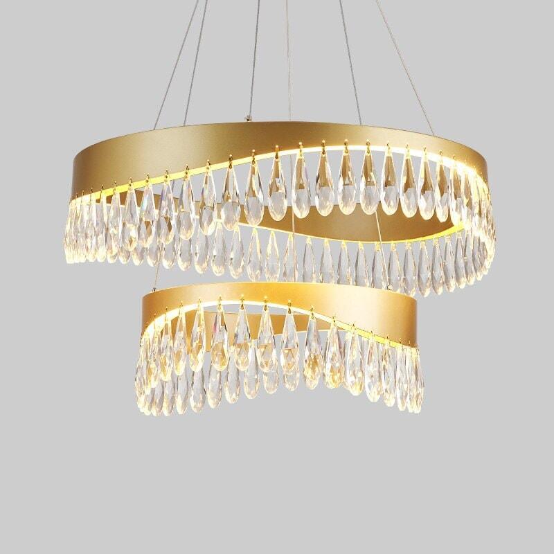 Suspension Luminaire Moderne | Essence Lustrée - Designix Suspension luminaire 1 Anneau | Diamètre 40cm Or Blanc Chaud