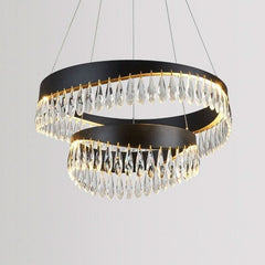 Suspension noir anneaux | Essence Lustrée