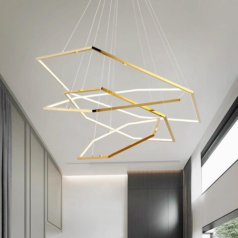 Suspension Luminaire Salle à Manger | Éclat d'Étoile - Designix Suspension luminaire Diamètre 120cm | 4 Anneaux Blanc Chaude Variable