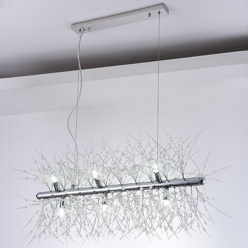 Suspension Moderne | Harmonie Envoûtante - Designix Suspension luminaire Argent Longueur 70cm Blanc Chaud