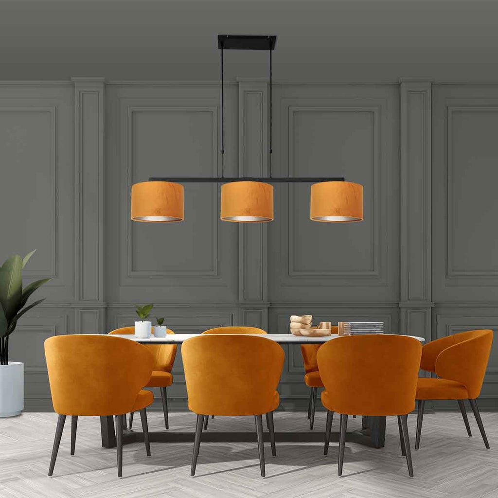 Suspension Moderne Noir Velours | Saro - Designix Suspension Luminaire