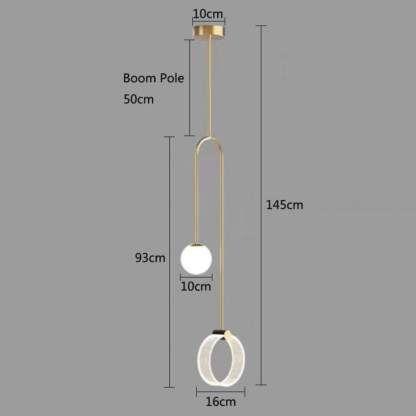 Suspension Moderne pour Chambre | Luminosité Élégante - Designix Suspension luminaire Doré Blanc Froid (6000K)
