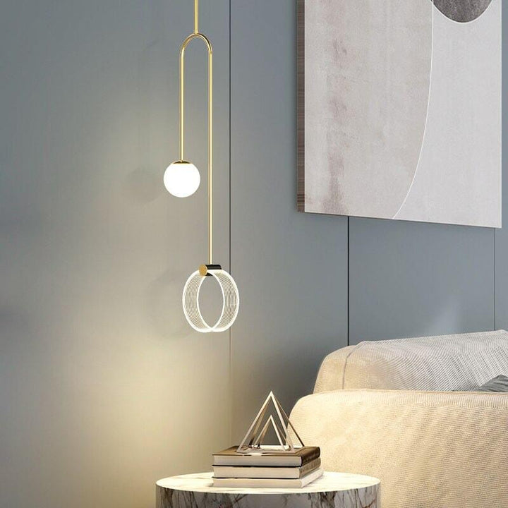 Suspension Moderne pour Chambre | Luminosité Élégante - Designix Suspension luminaire Noir Blanc Froid (6000K)