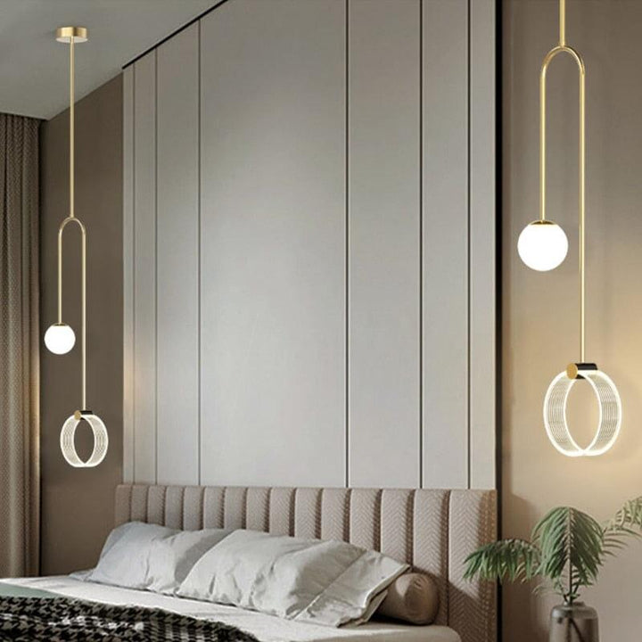 Suspension Moderne pour Chambre | Luminosité Élégante - Designix Suspension luminaire Noir Blanc Froid (6000K)
