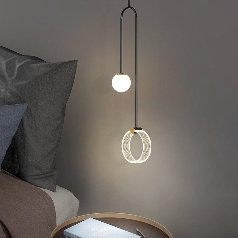 Suspension Moderne pour Chambre | Luminosité Élégante - Designix Suspension luminaire Noir Blanc Froid (6000K)