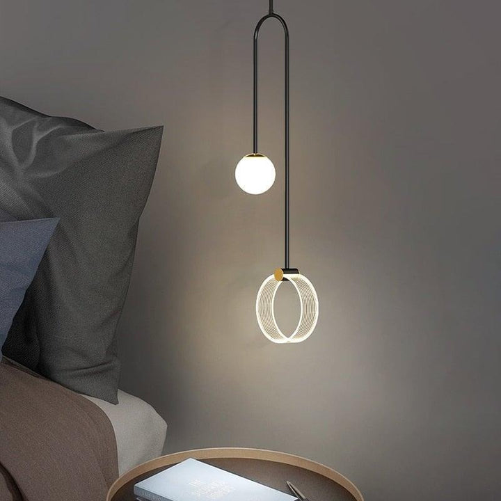 Suspension Moderne pour Chambre | Luminosité Élégante - Designix Suspension luminaire Noir Blanc Froid (6000K)