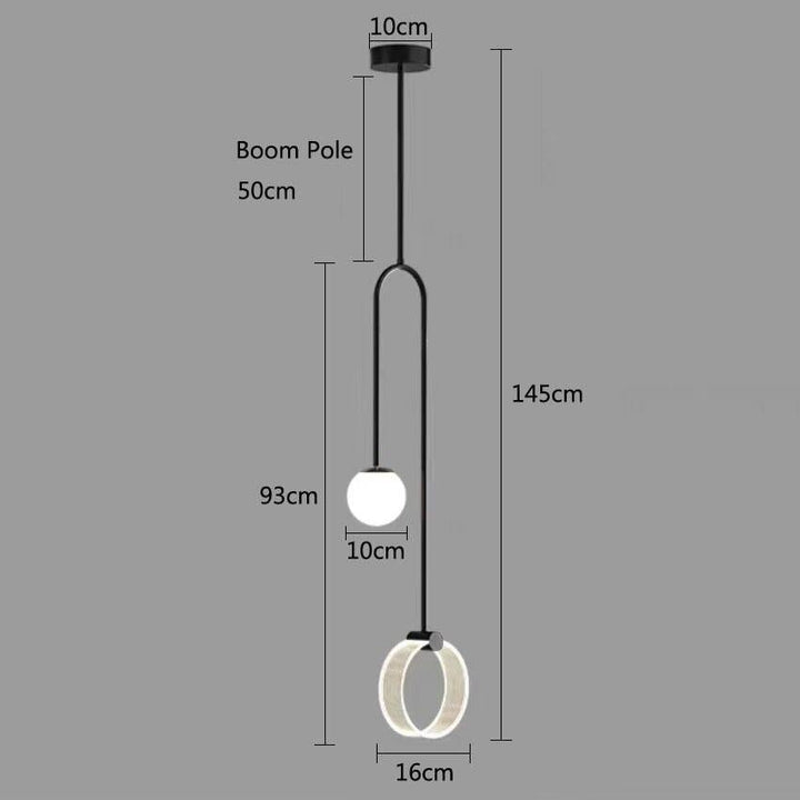 Suspension Moderne pour Chambre | Luminosité Élégante - Designix Suspension luminaire Noir Blanc Froid (6000K)