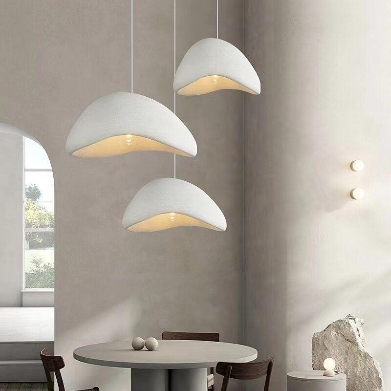 Suspension Nordique Design | Éclipse Radieuse - Designix Suspension luminaire Blanc | Ovale 30cm