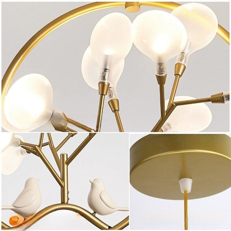 Suspension Oiseau | Harmonie Luminal - Designix Suspension luminaire Noir Blanc Chaud