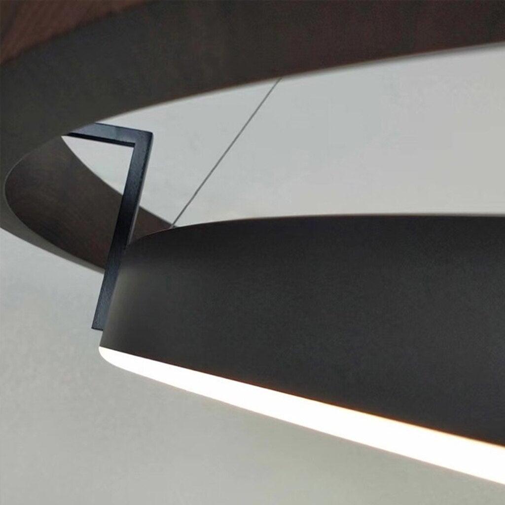 Suspension Plate | Douceur Luminescente - Designix Suspension luminaire Noir Diamètre 60cm Blanc Chaud