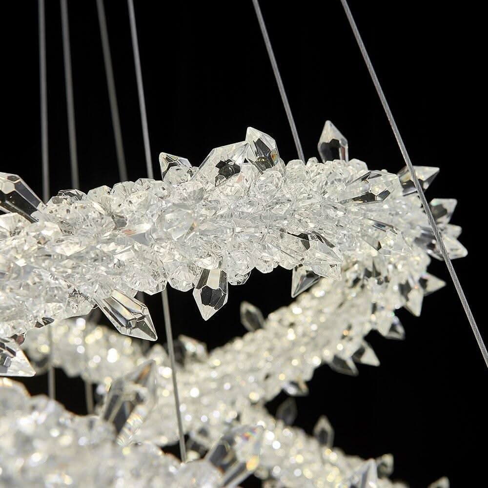 Suspension Salle à Manger | Sérénité Scintillante - Designix Lustre Diamètre 30cm Blanc Chaud
