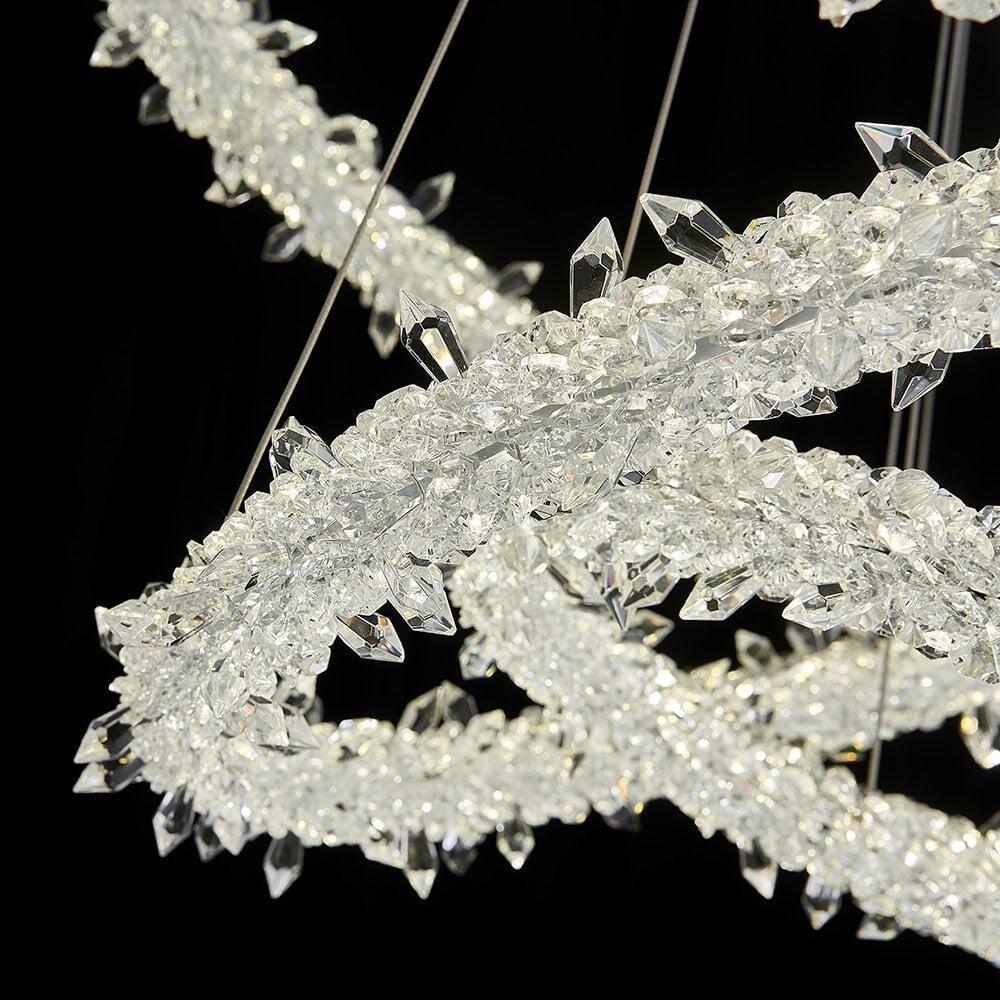 Suspension Salle à Manger | Sérénité Scintillante - Designix Lustre Diamètre 30cm Blanc Chaud