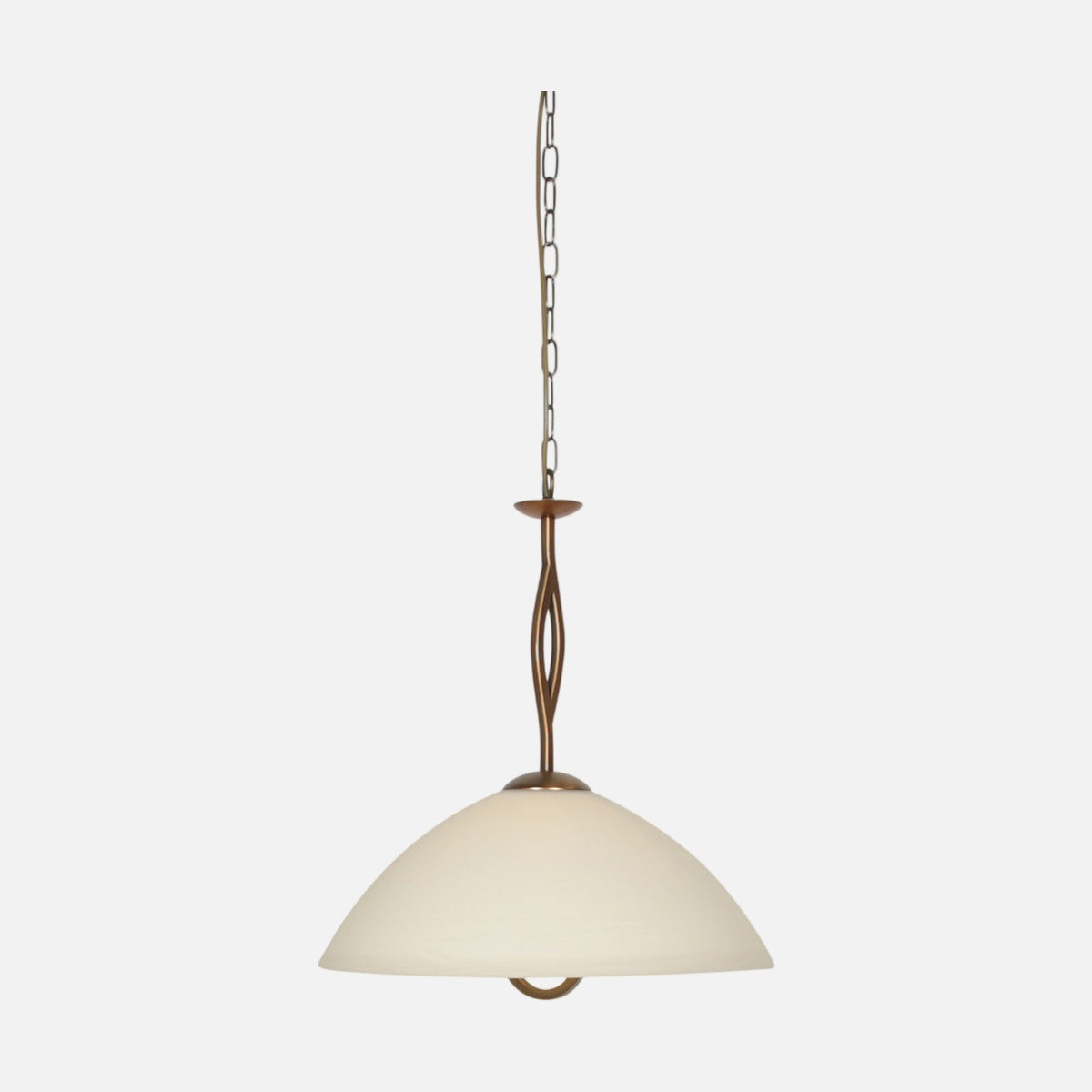 Suspension verre marbré crème Anthéa, abat-jour dôme Ø45 cm sur monture bronze – Designix.fr