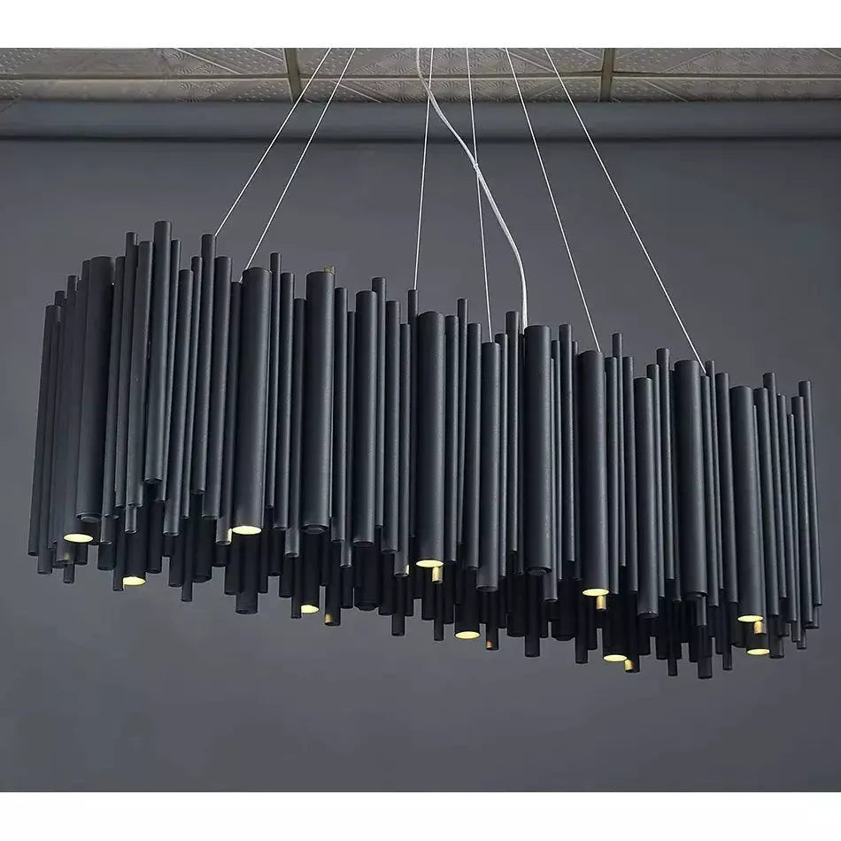 Suspension XXL Rectangle | Brillante Fusion - Designix Suspension luminaire Noir Longueur 80cm Blanc Chaud Variable
