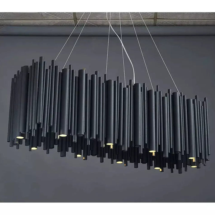 Suspension XXL Rectangle | Brillante Fusion - Designix Suspension luminaire Noir Longueur 80cm Blanc Chaud Variable