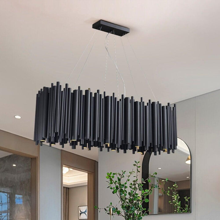 Suspension XXL Rectangle | Brillante Fusion - Designix Suspension luminaire Noir Longueur 80cm Blanc Chaud Variable