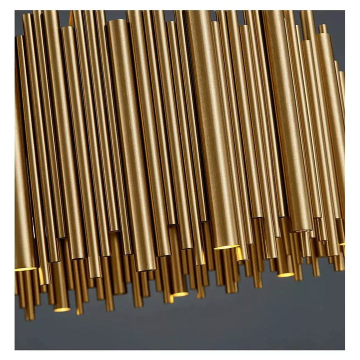 Suspension XXL Rectangle | Brillante Fusion - Designix Suspension luminaire Or Longueur 80cm Blanc Chaud Variable