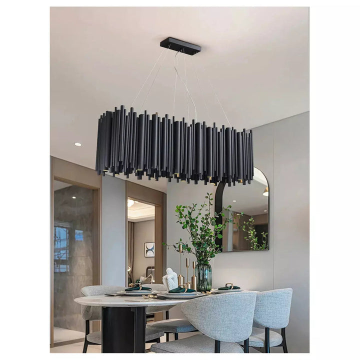 Suspension XXL Rectangle | Brillante Fusion - Designix Suspension luminaire Or Longueur 80cm Blanc Chaud Variable
