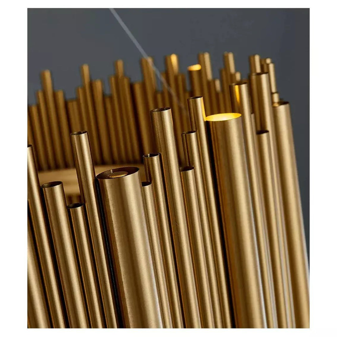 Suspension XXL Rectangle | Brillante Fusion - Designix Suspension luminaire Or Longueur 80cm Blanc Chaud Variable