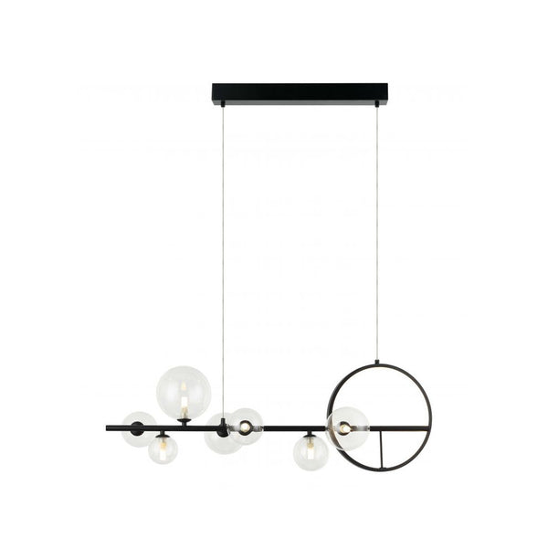 Suspension ZAMBELIS 14W + 7xG9 DESIGN Noir Sable Sans Source 22063